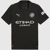 Puma Mens Manchester City Away 25/26 Black Stadium Jersey